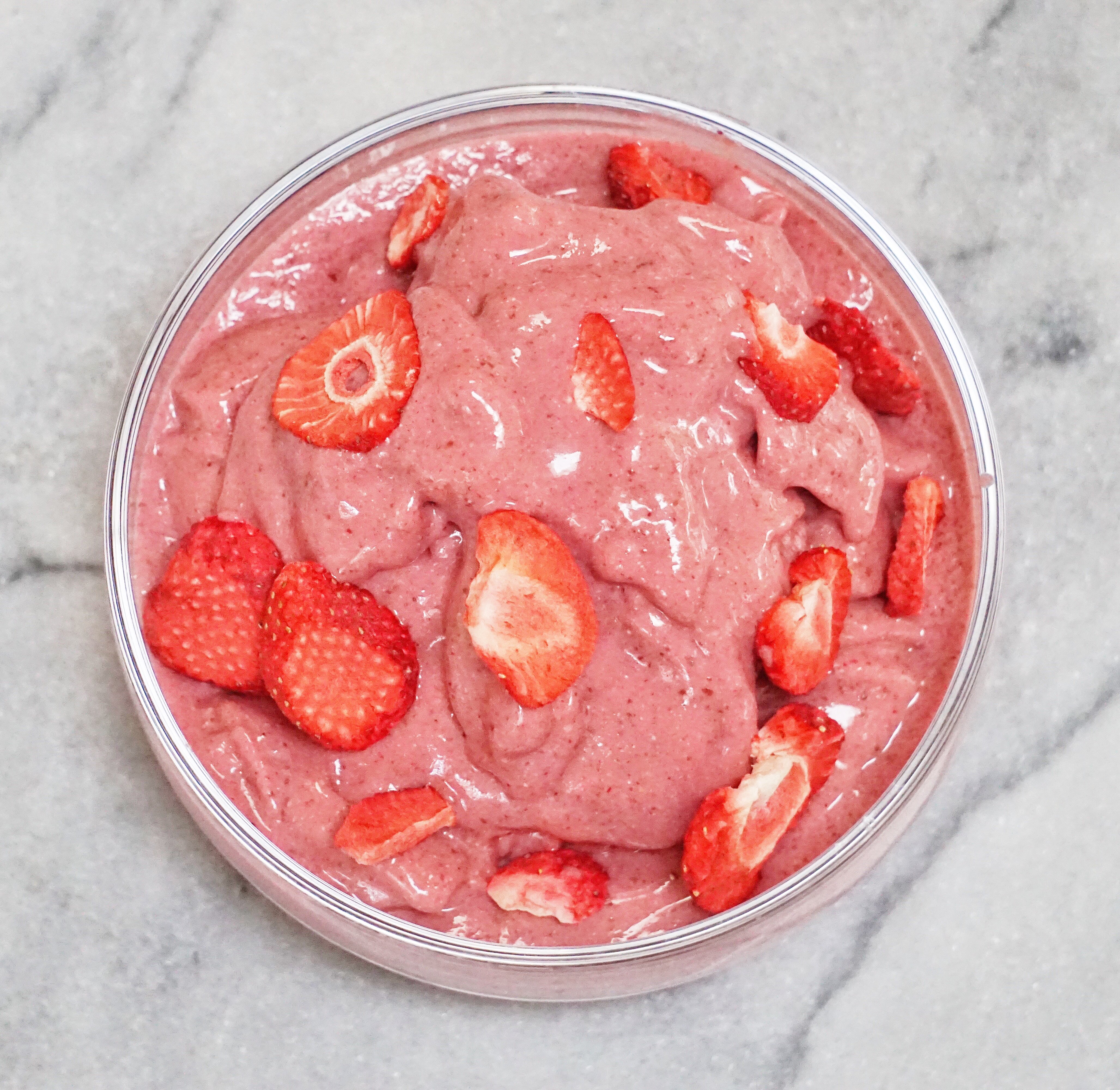 Strawberry Milkshake Smoothie Bowl Leahs Plate2 - Strawberry 'Milkshake' Smoothie Bowl (Vegan & Paleo)