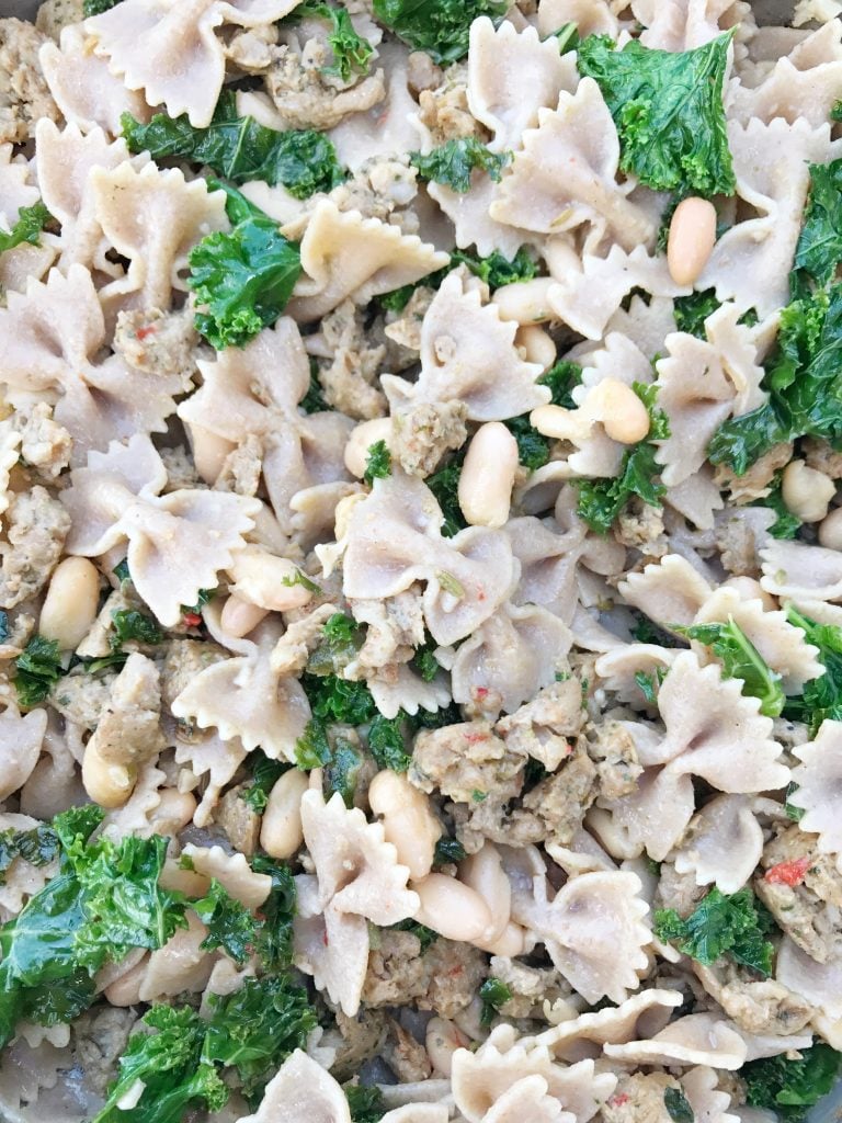 Pasta with Kale White Beans Chicken Sausage3 768x1024 - Whole Wheat Pasta with Chicken Sausage, Kale & White Beans
