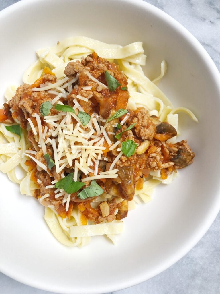 Healthy Bolognese 768x1024 - My ‘Cleaner’ Version of Pasta Bolognese (packed with veggies)!!