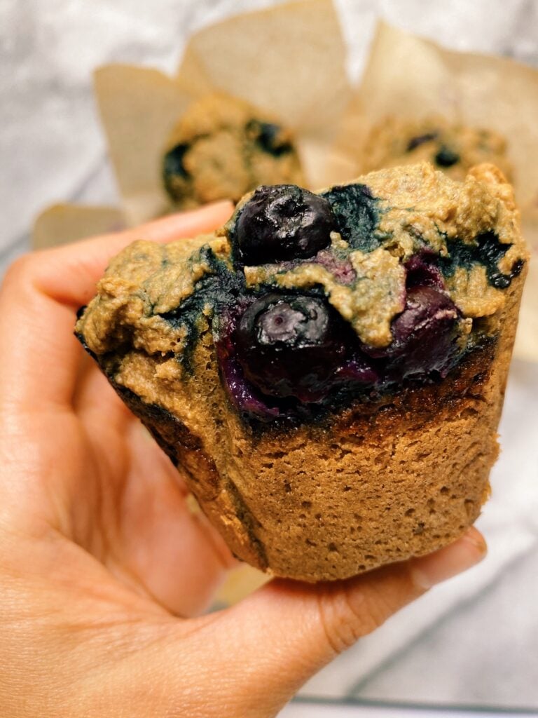 blueberry muffins 768x1024 - Vegan & Gluten-Free Blueberry Muffins