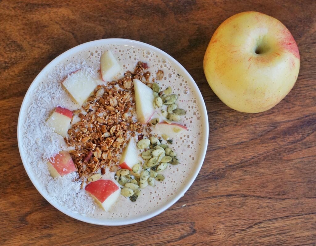 Apple Oatmeal Smoothie Bowl by Leah's Plate