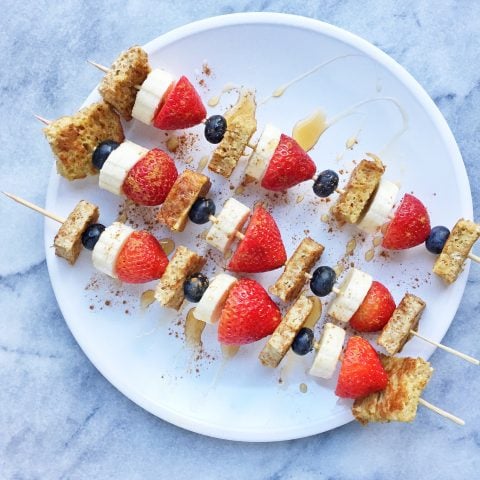 Patriotic French Toast Skewers - The Perfect Healthy 4th of July Breakfast