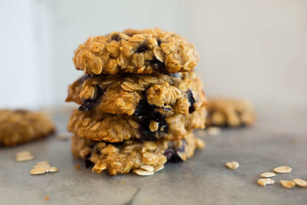 gluten-free blueberry honey oat breakfast cookies