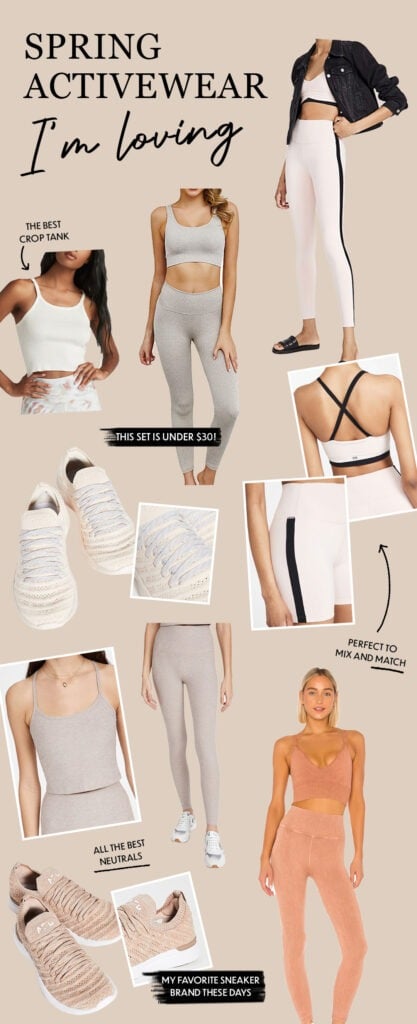 collage with activewear